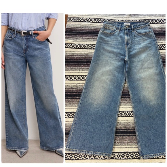 Good American Denim - NWOT Sample Good American Good Ease Quartz Blue Wide Leg High Rise Jeans 4/27